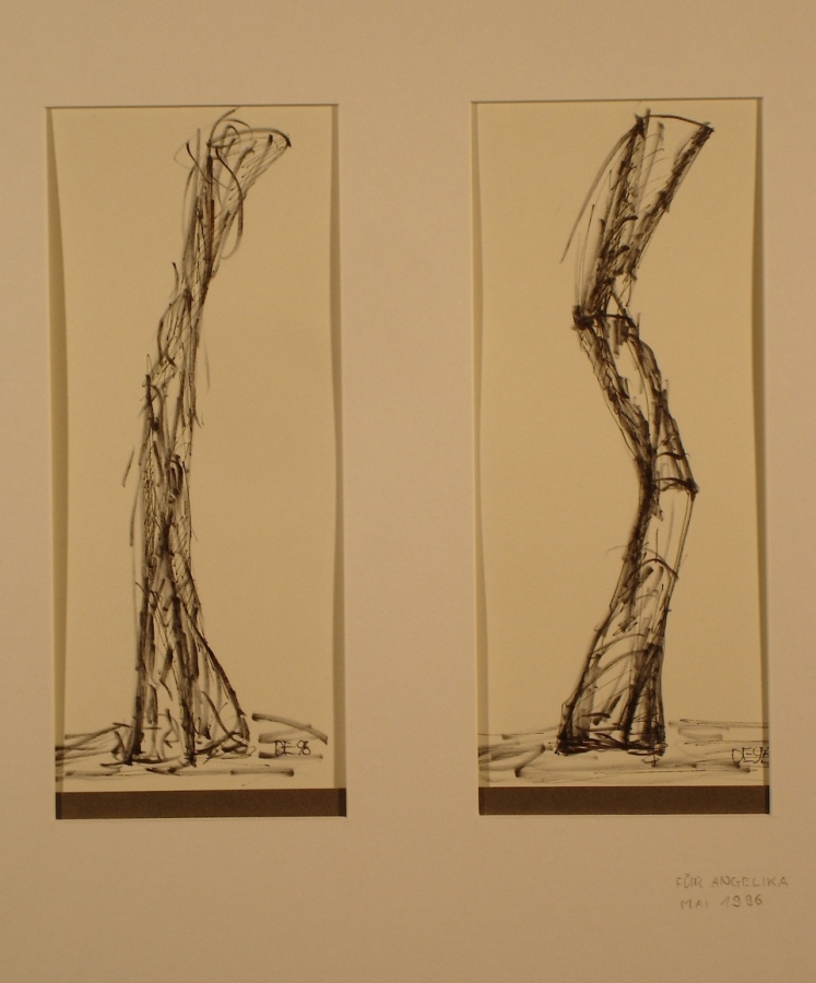 Skulpturskizze für Angelika 1996